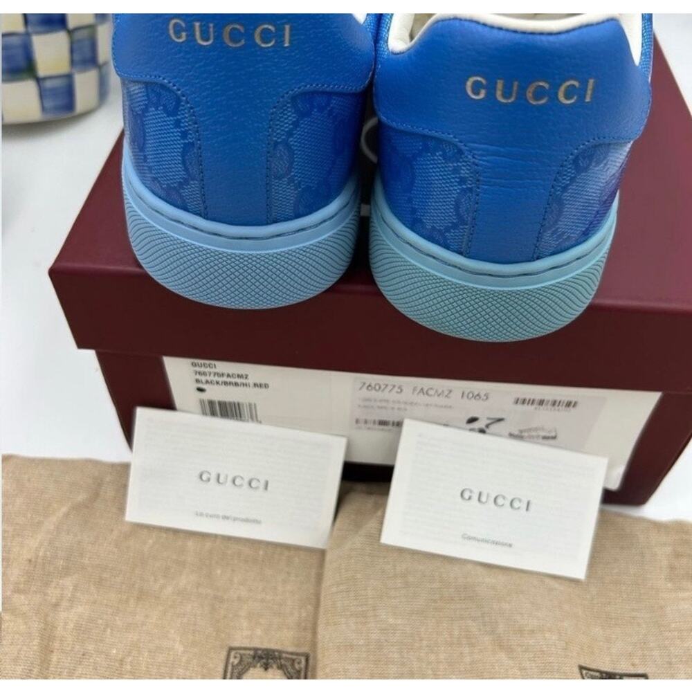 Men's Gucci ace crystal canvas low top sneakers size 7 fits 7.5 US made in Italy - Picture 6 of 14